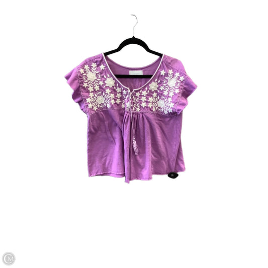 Top Short Sleeve By Lucky Brand In Purple, Size: L