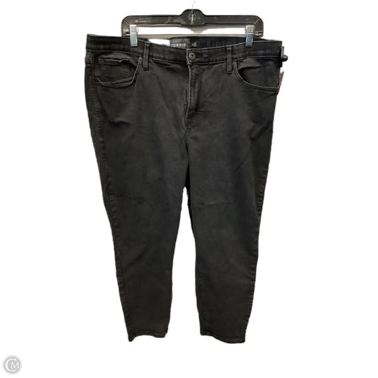 Jeans Cropped By Torrid In Black Denim, Size: 22
