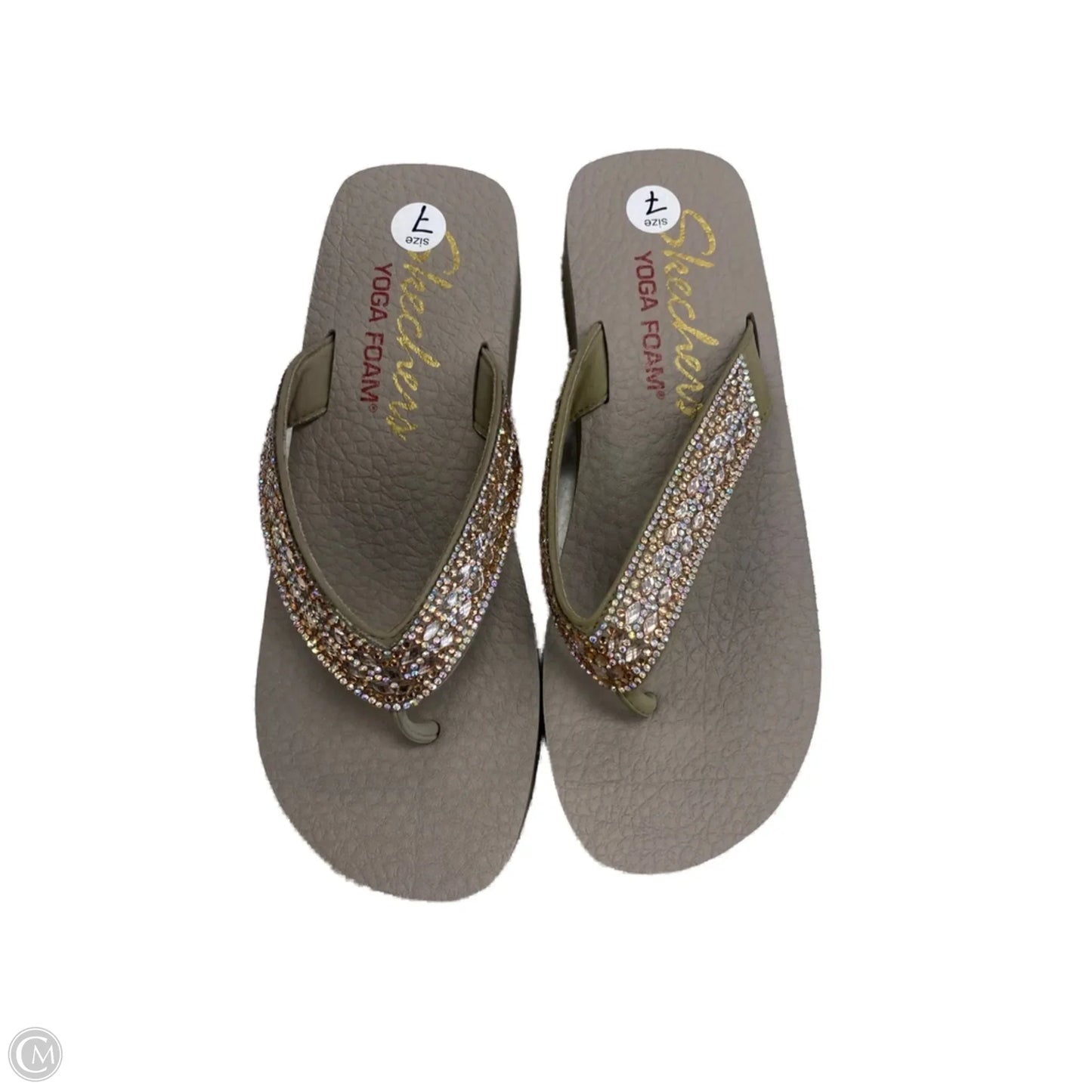Sandals Flip Flops By Skechers In Beige, Size: 7