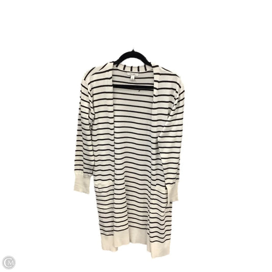 Sweater Cardigan By Nine West In Striped Pattern, Size: S