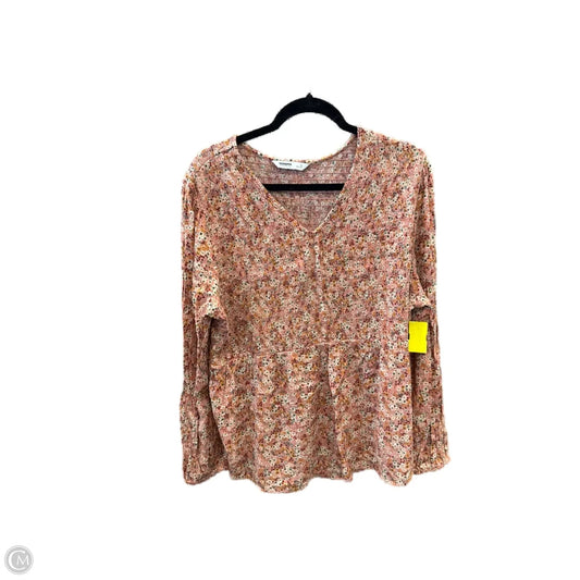 Top Long Sleeve By Sonoma In Floral Print, Size: 1x