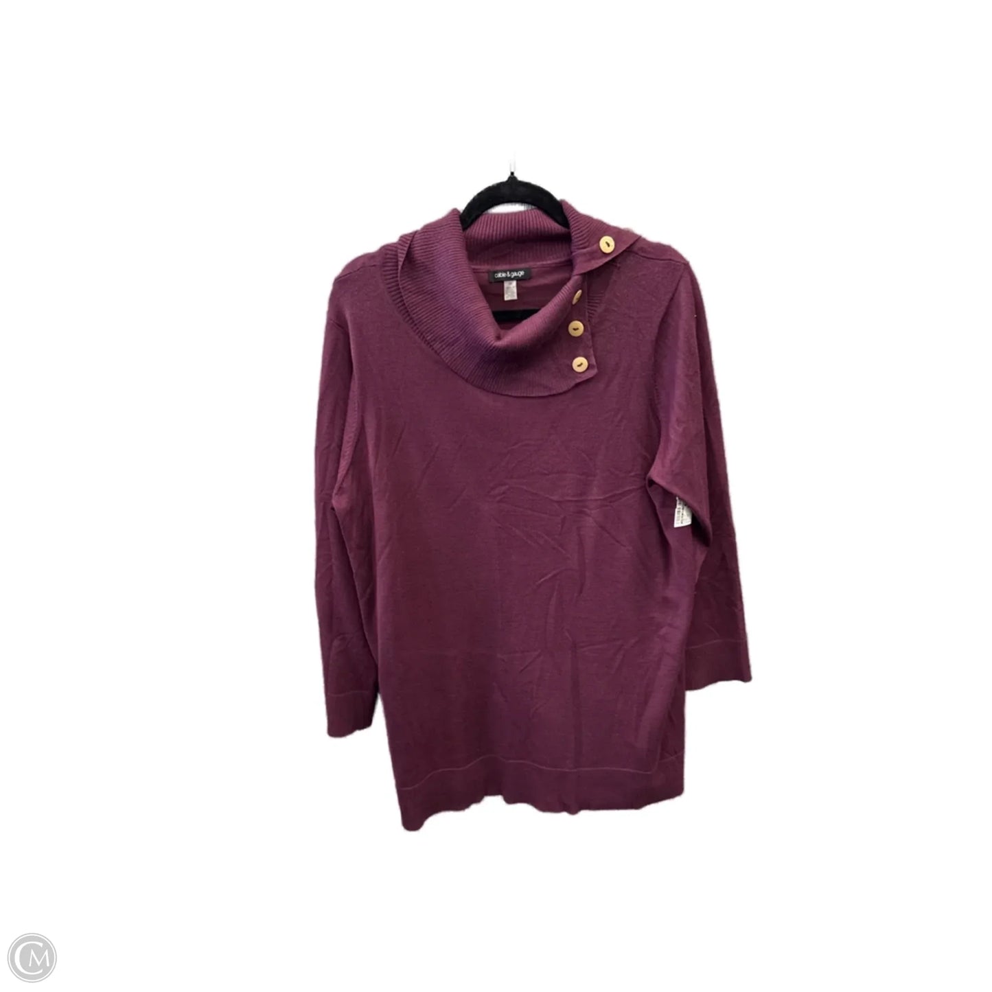 Top Long Sleeve By Cable And Gauge In Purple, Size: 1x