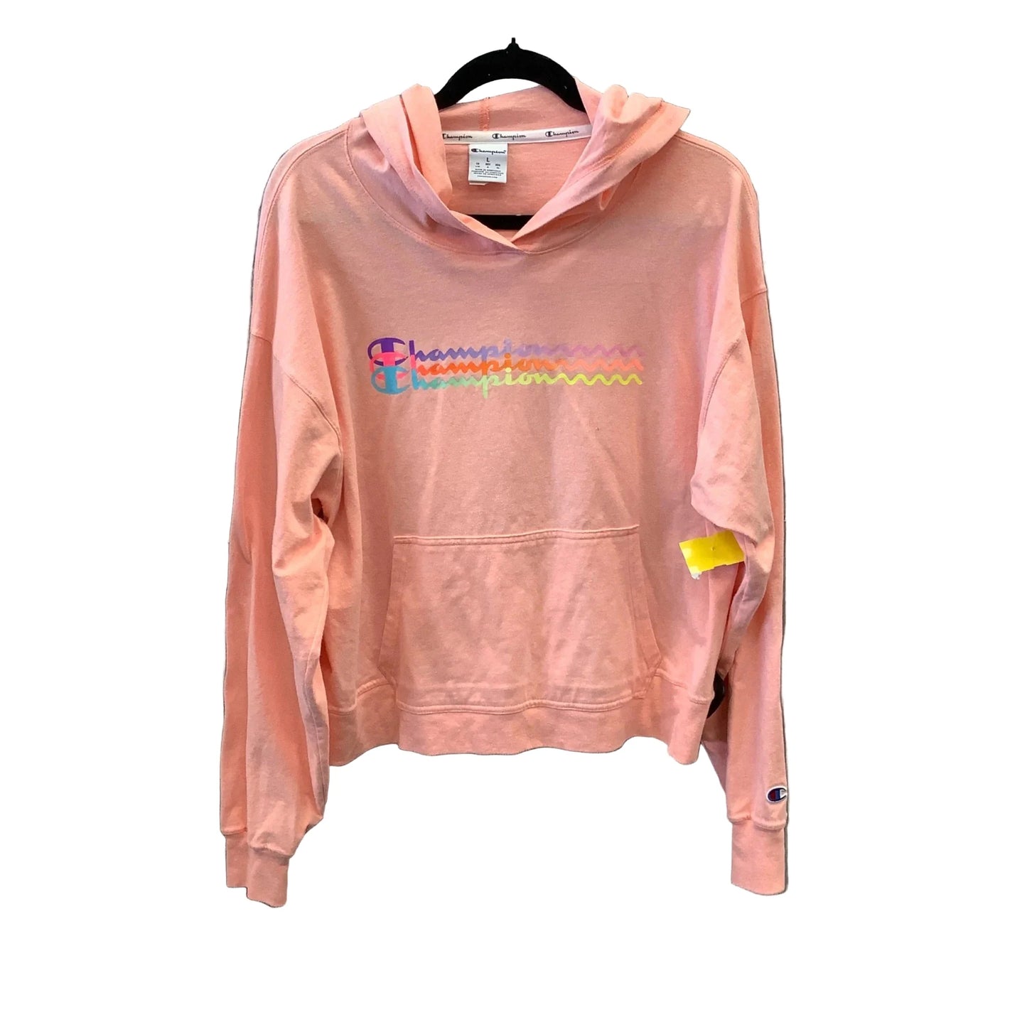 Athletic Sweatshirt Hoodie By Champion In Orange, Size: L