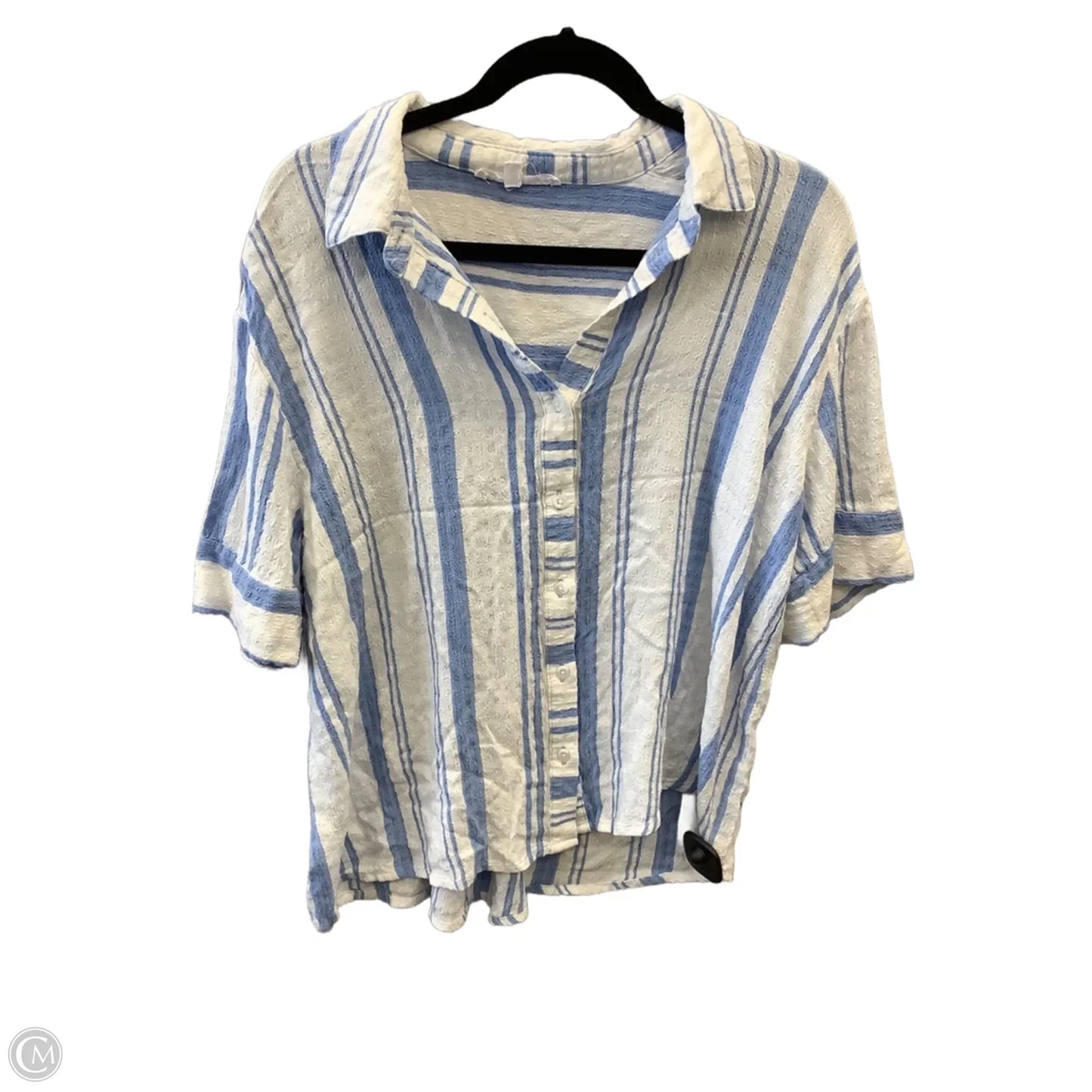 Top Short Sleeve By Jane And Delancey In Striped Pattern, Size: L