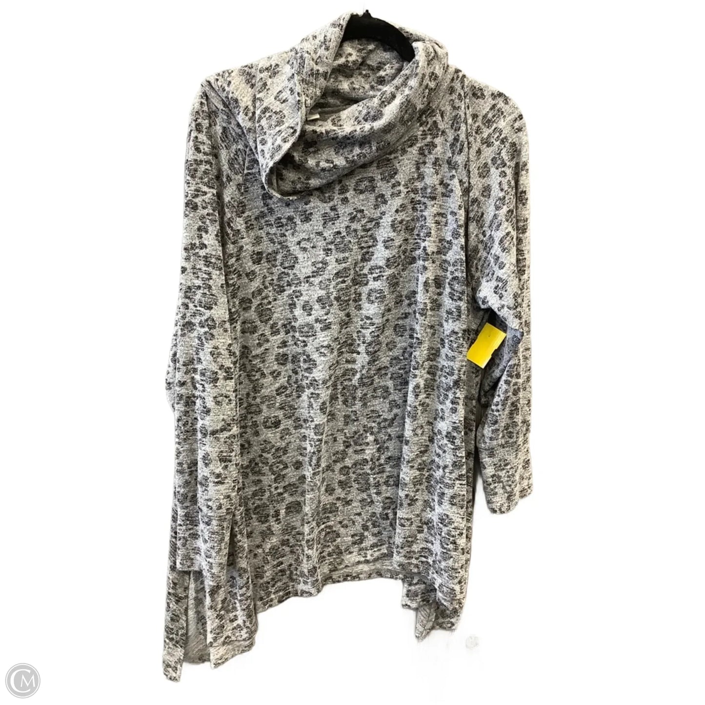 Top Long Sleeve By Cato In Grey, Size: 1x