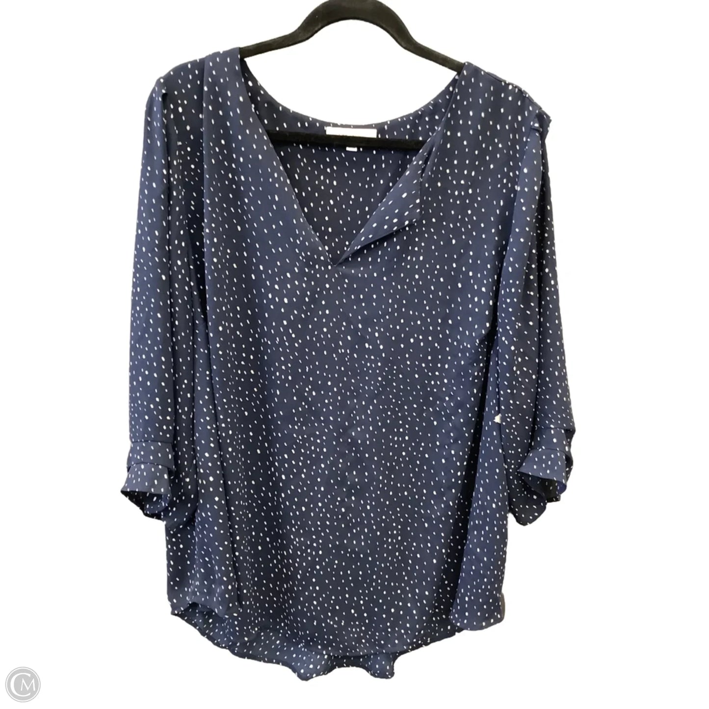 Top 3/4 Sleeve By Clothes Mentor In Blue, Size: 3x