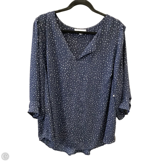 Top 3/4 Sleeve By Clothes Mentor In Blue, Size: 3x