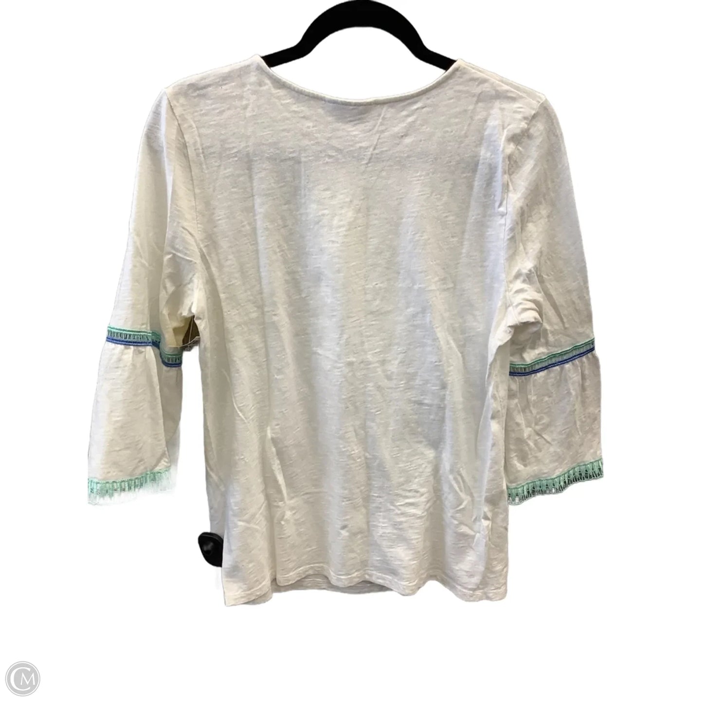Top 3/4 Sleeve By Charter Club In White, Size: L