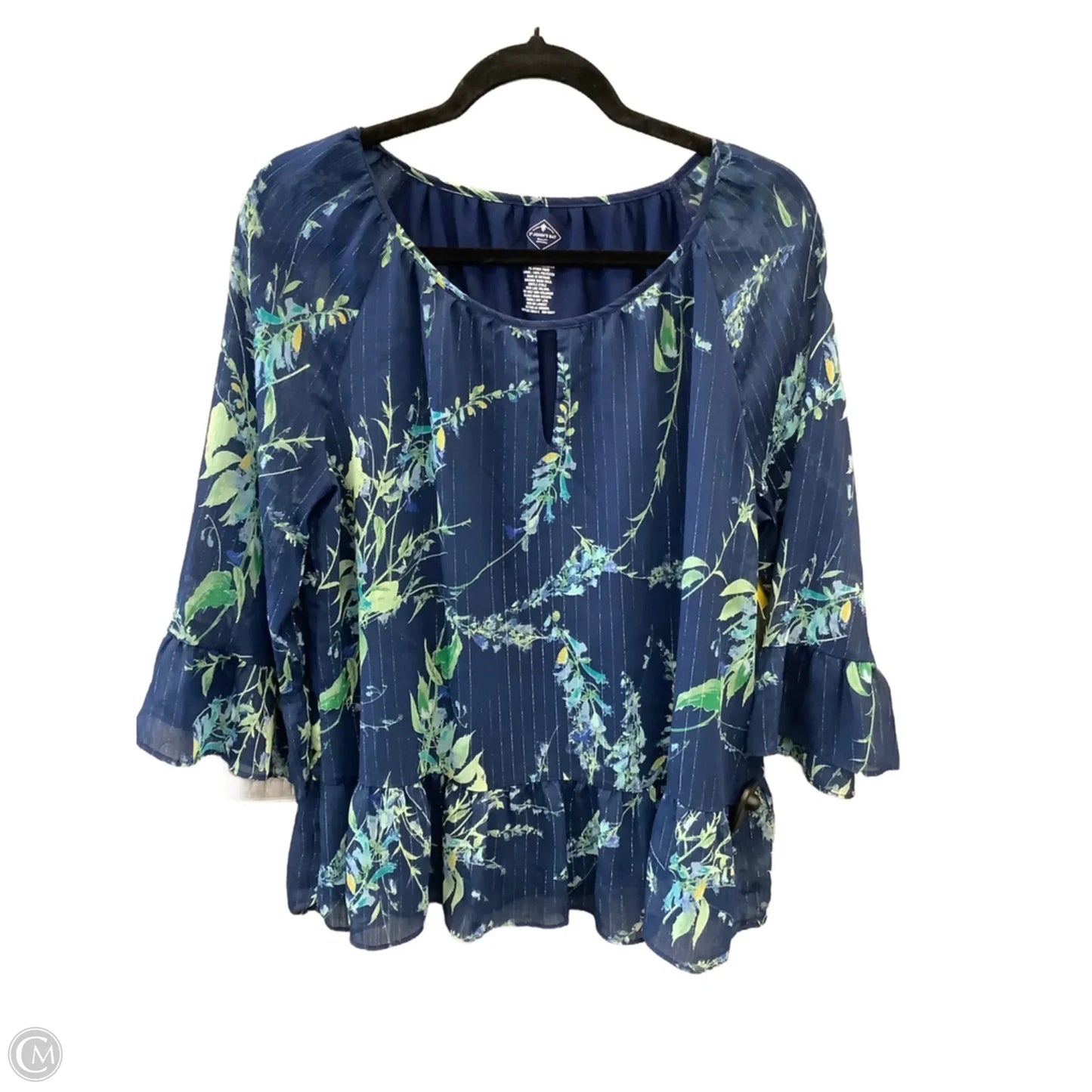 Top 3/4 Sleeve By St Johns Bay In Blue, Size: L