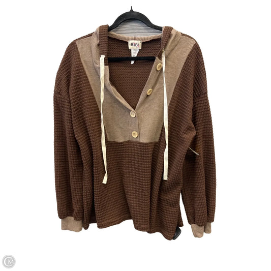 Sweatshirt Hoodie By Bibi In Brown, Size: S