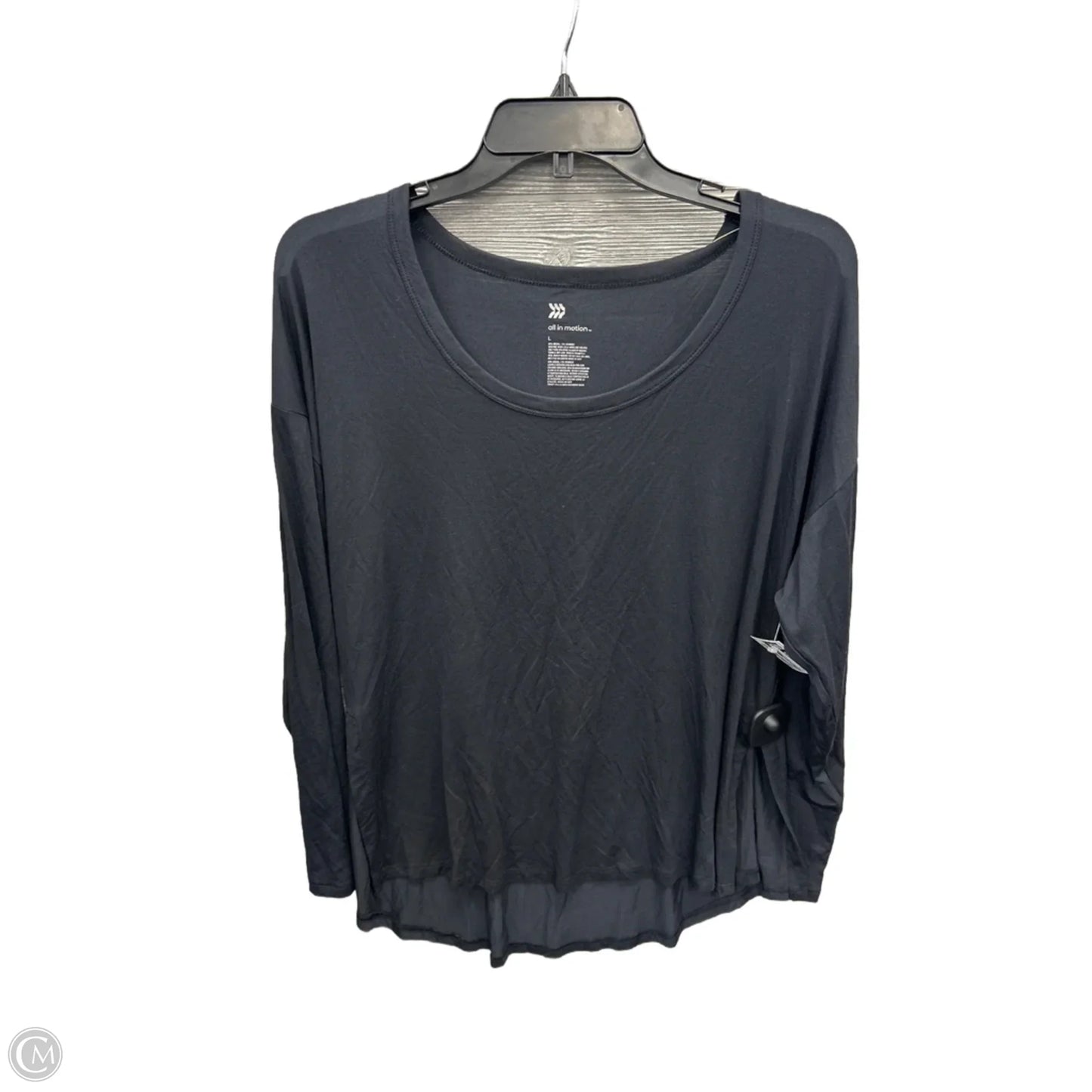 Athletic Top Long Sleeve Crewneck By All In Motion In Black, Size: L