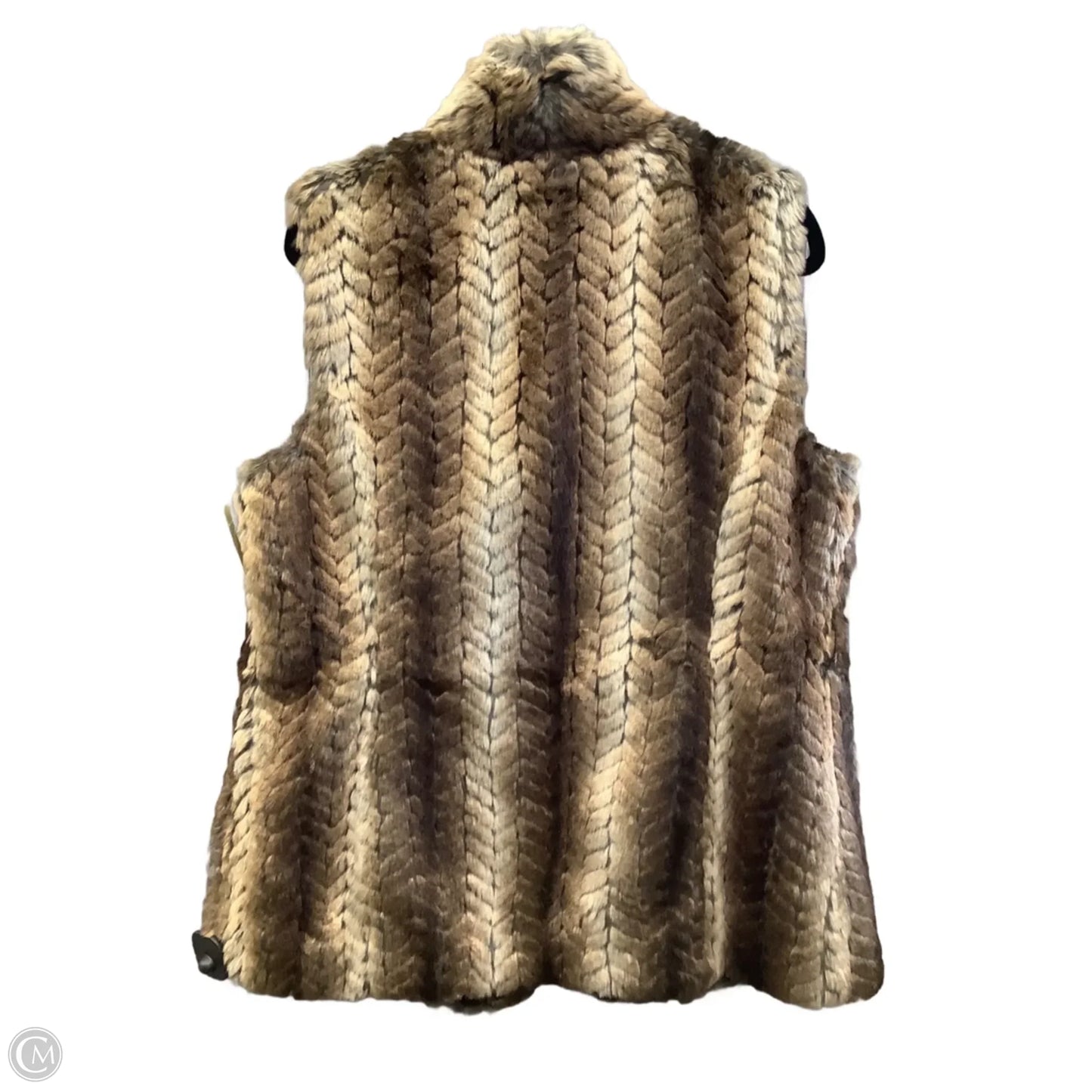 Vest Faux Fur & Sherpa By Liz Claiborne In Brown, Size: L