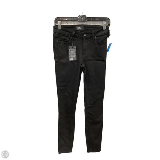 Jeans Skinny By Paige In Black Denim, Size: 4