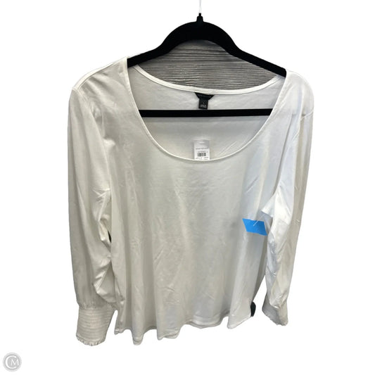 Top Long Sleeve By Ann Taylor In White, Size: L