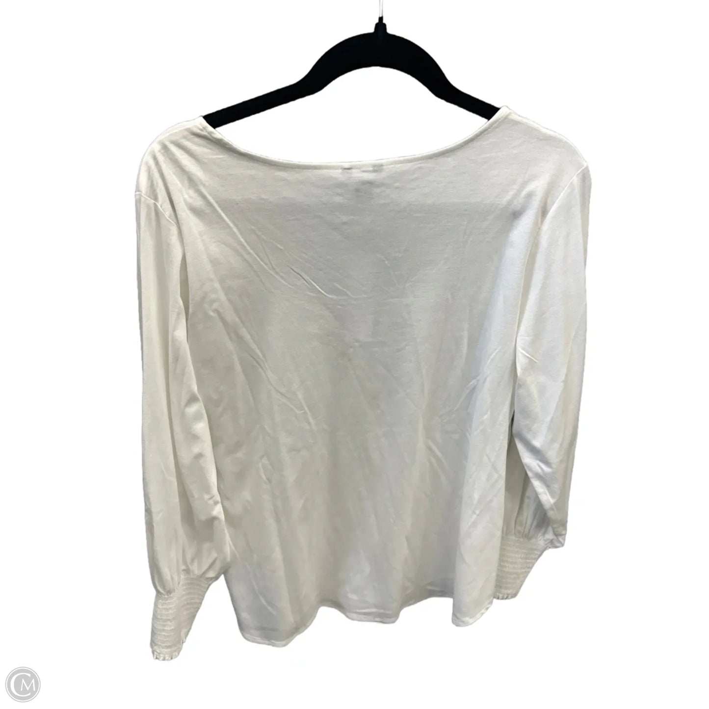 Top Long Sleeve By Ann Taylor In White, Size: L