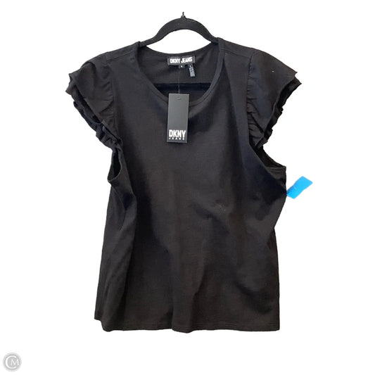 Top Short Sleeve By Dkny In Black, Size: Xl
