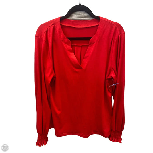 Top Long Sleeve By Clothes Mentor In Red, Size: L