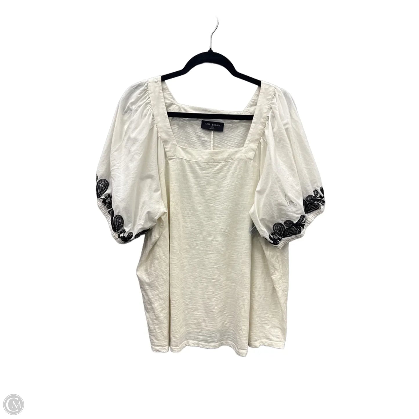 Top Short Sleeve By Lane Bryant In Cream, Size: Xxl