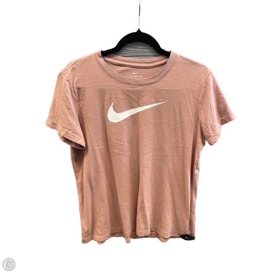 Athletic Top Short Sleeve By Nike Apparel In Peach, Size: L