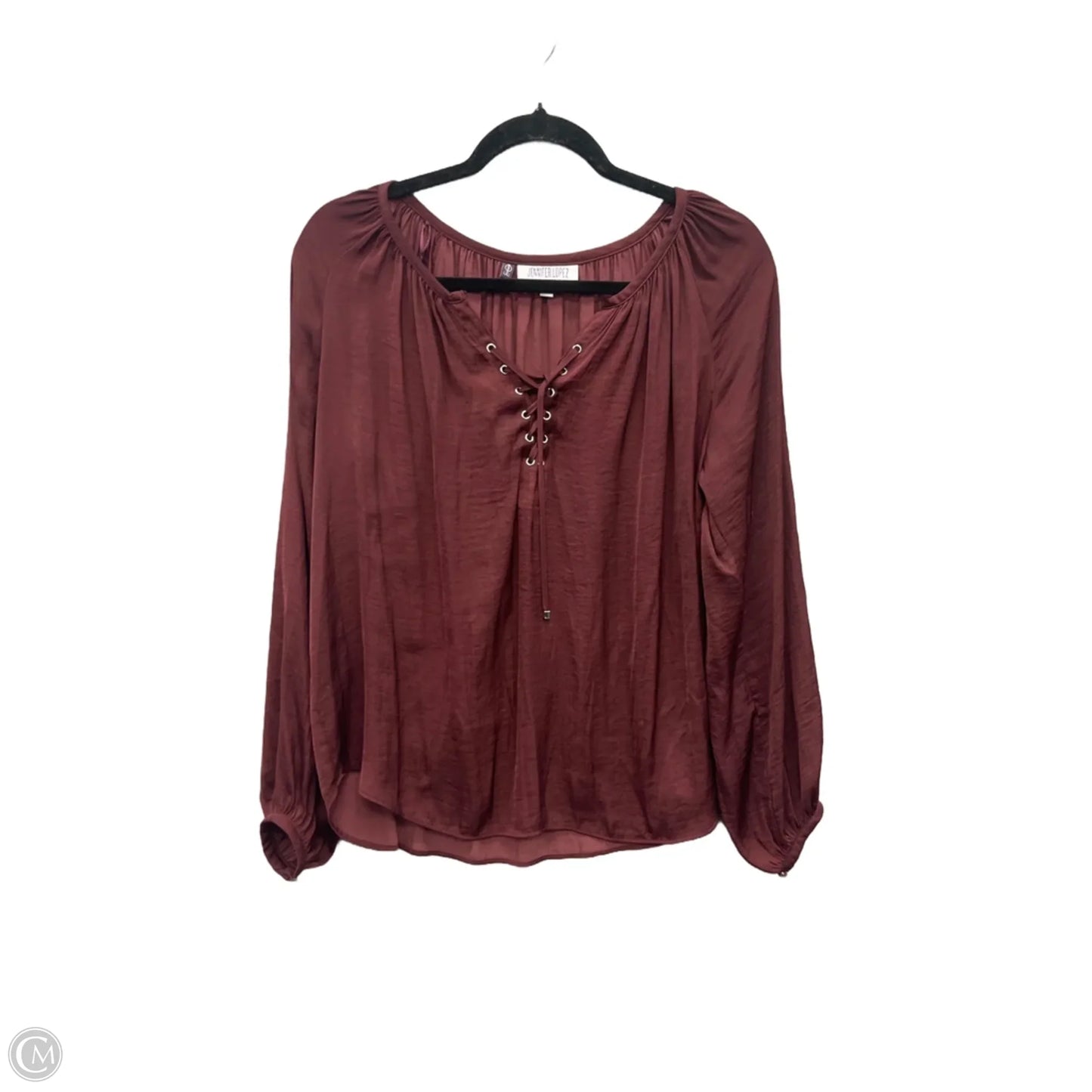 Top Long Sleeve By Jennifer Lopez In Red, Size: Xs