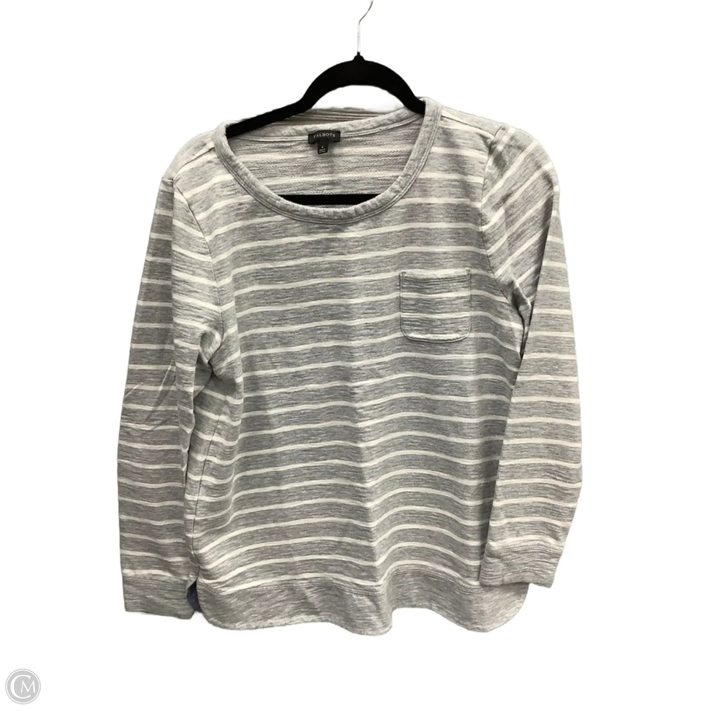 Top Long Sleeve By Talbots In Striped Pattern, Size: L