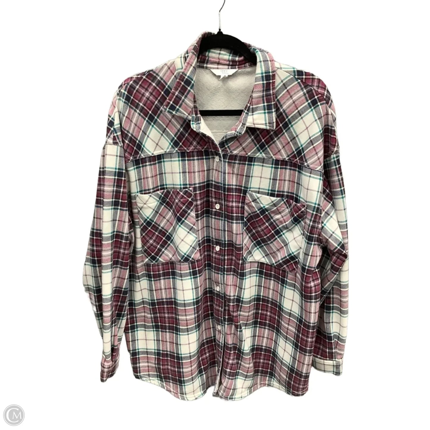 Jacket Shirt By Time And Tru In Plaid Pattern, Size: 3x