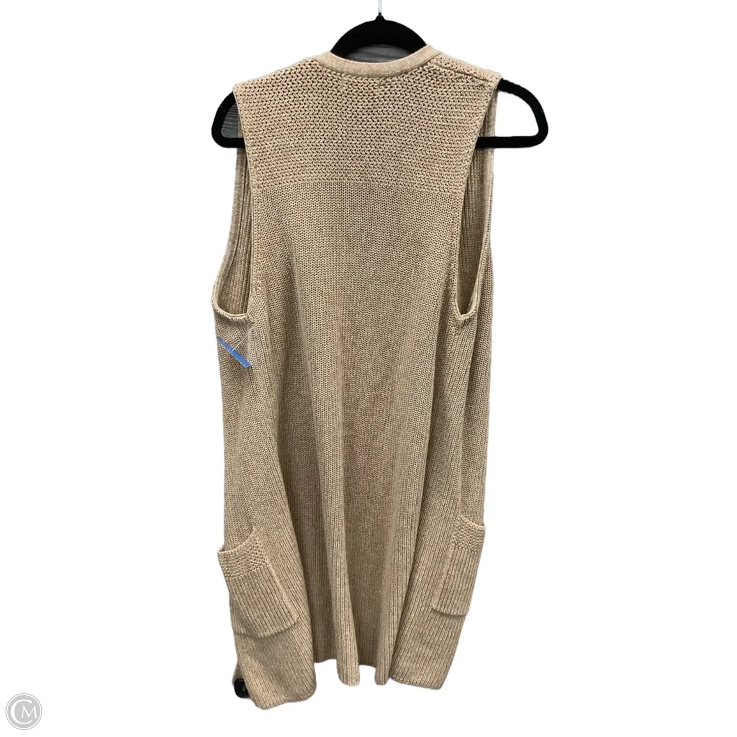 Vest Sweater By Lucky Brand In Tan, Size: M
