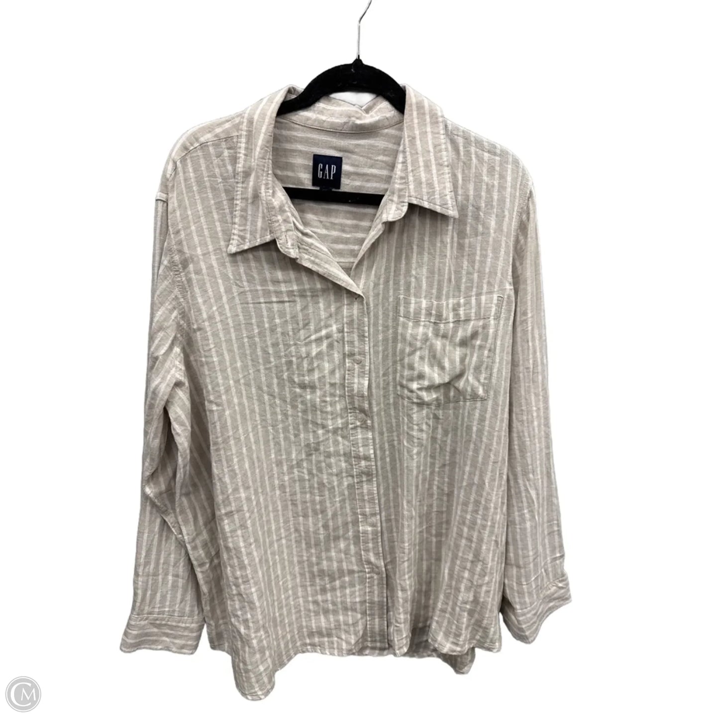 Top Long Sleeve By Gap In Striped Pattern, Size: Xxl