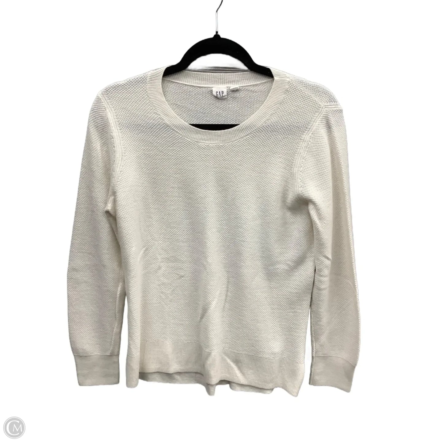 Top Long Sleeve Basic By Gap In Cream, Size: M