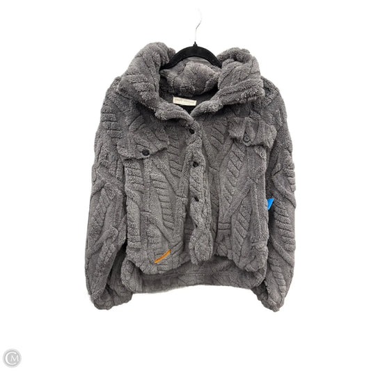 Jacket Faux Fur & Sherpa By Simply Southern In Grey, Size: L