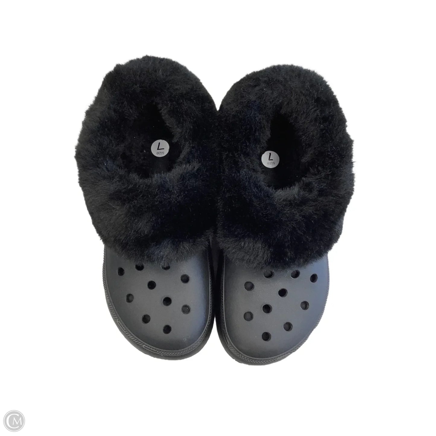 Shoes Flats By Crocs In Black, Size: 7