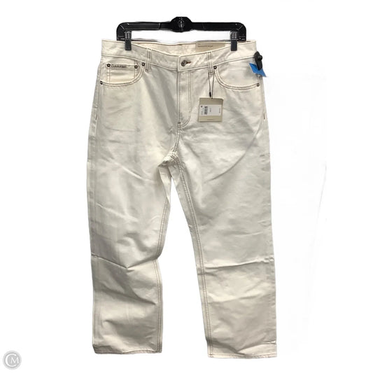 Jeans Straight By Calvin Klein In Cream Denim, Size: 12