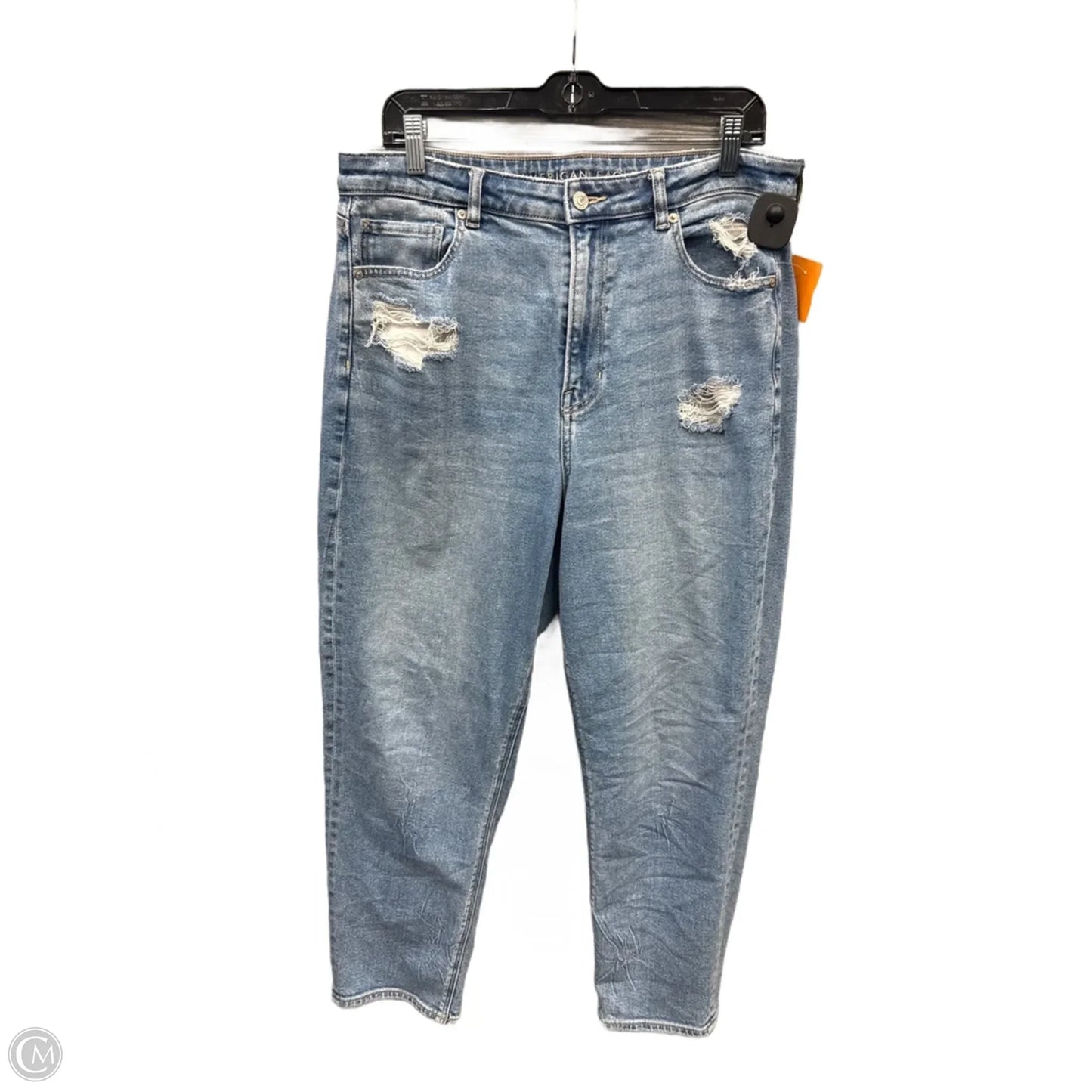 Jeans Straight By American Eagle In Blue Denim, Size: 16