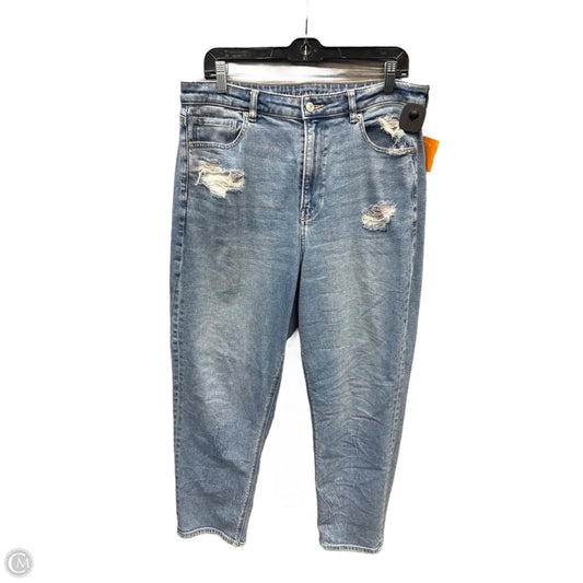 Jeans Straight By American Eagle In Blue Denim, Size: 16