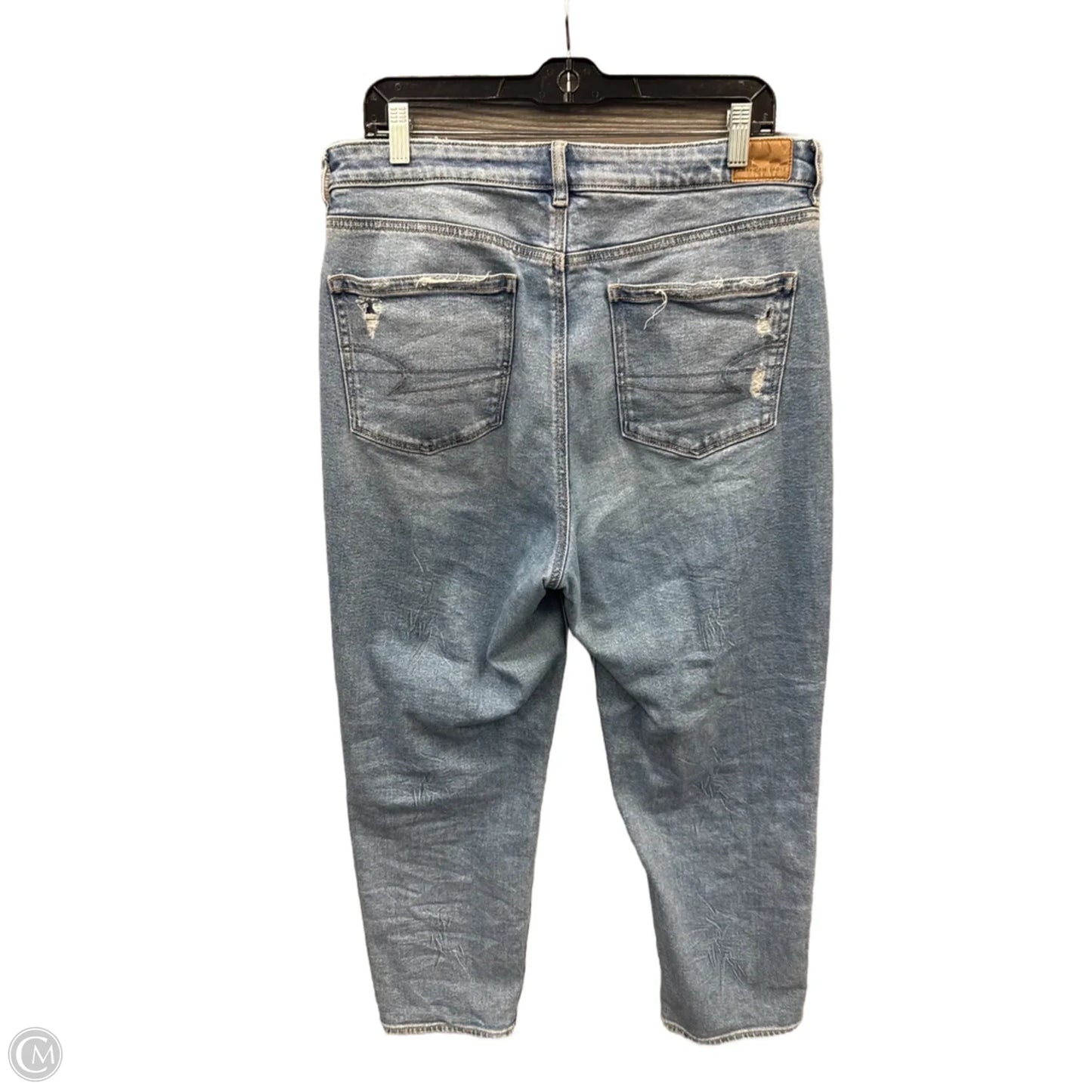 Jeans Straight By American Eagle In Blue Denim, Size: 16