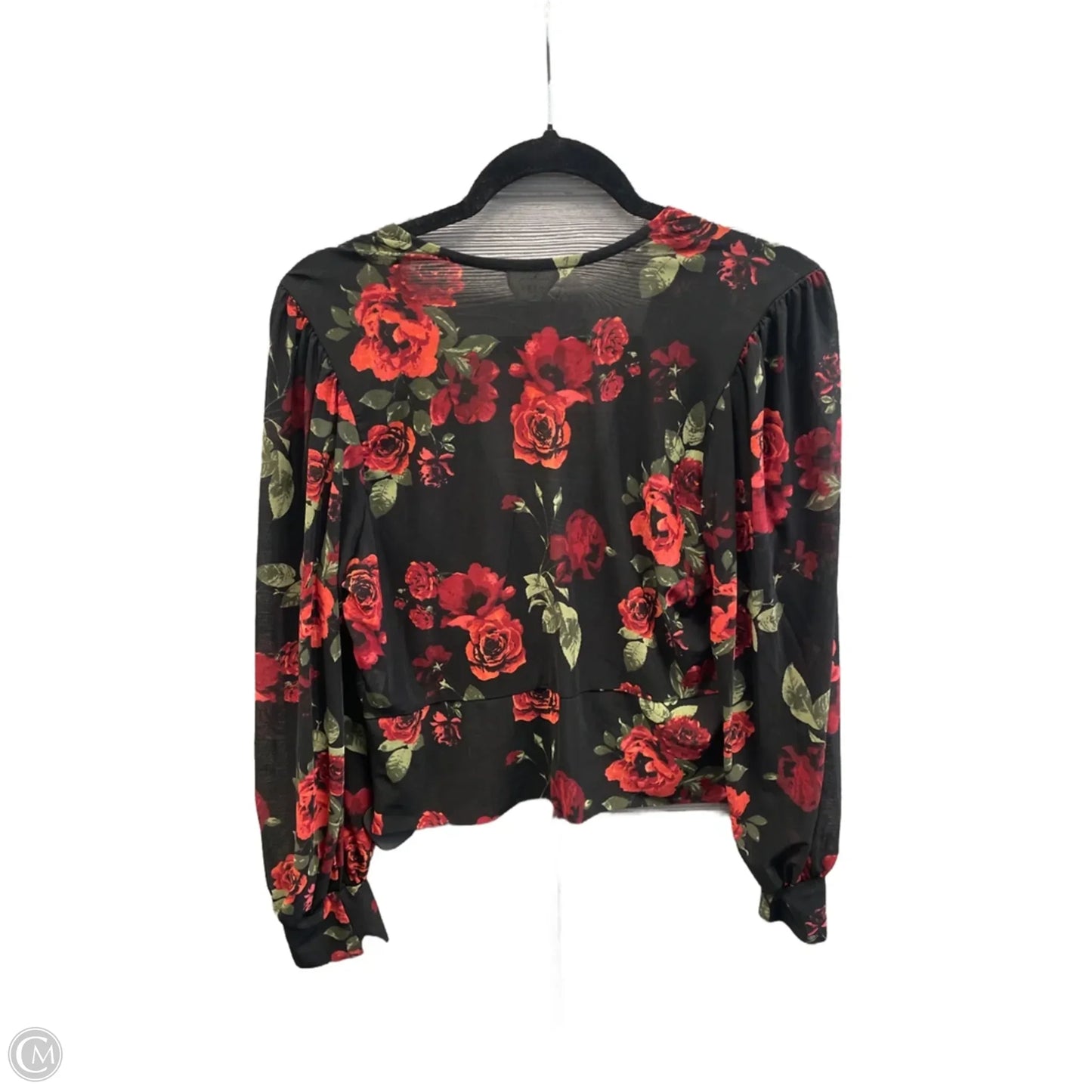 Top Long Sleeve By Ember In Black & Red, Size: Xl