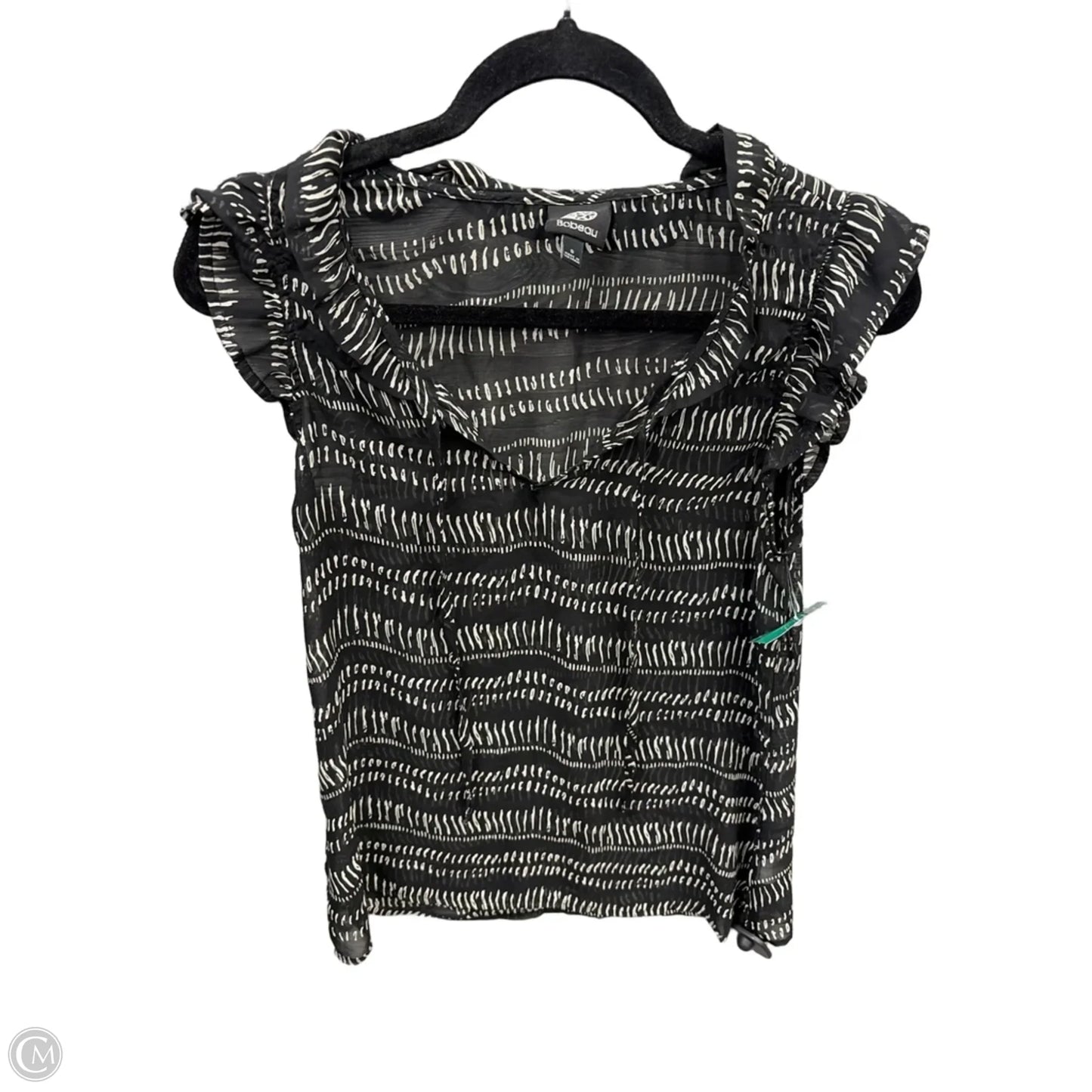 Top Sleeveless By Bobeau In Black & Cream, Size: S