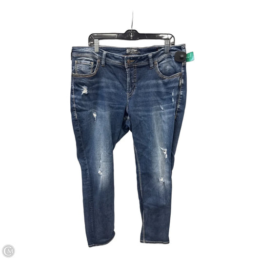 Jeans Boyfriend By Silver In Blue Denim, Size: 16