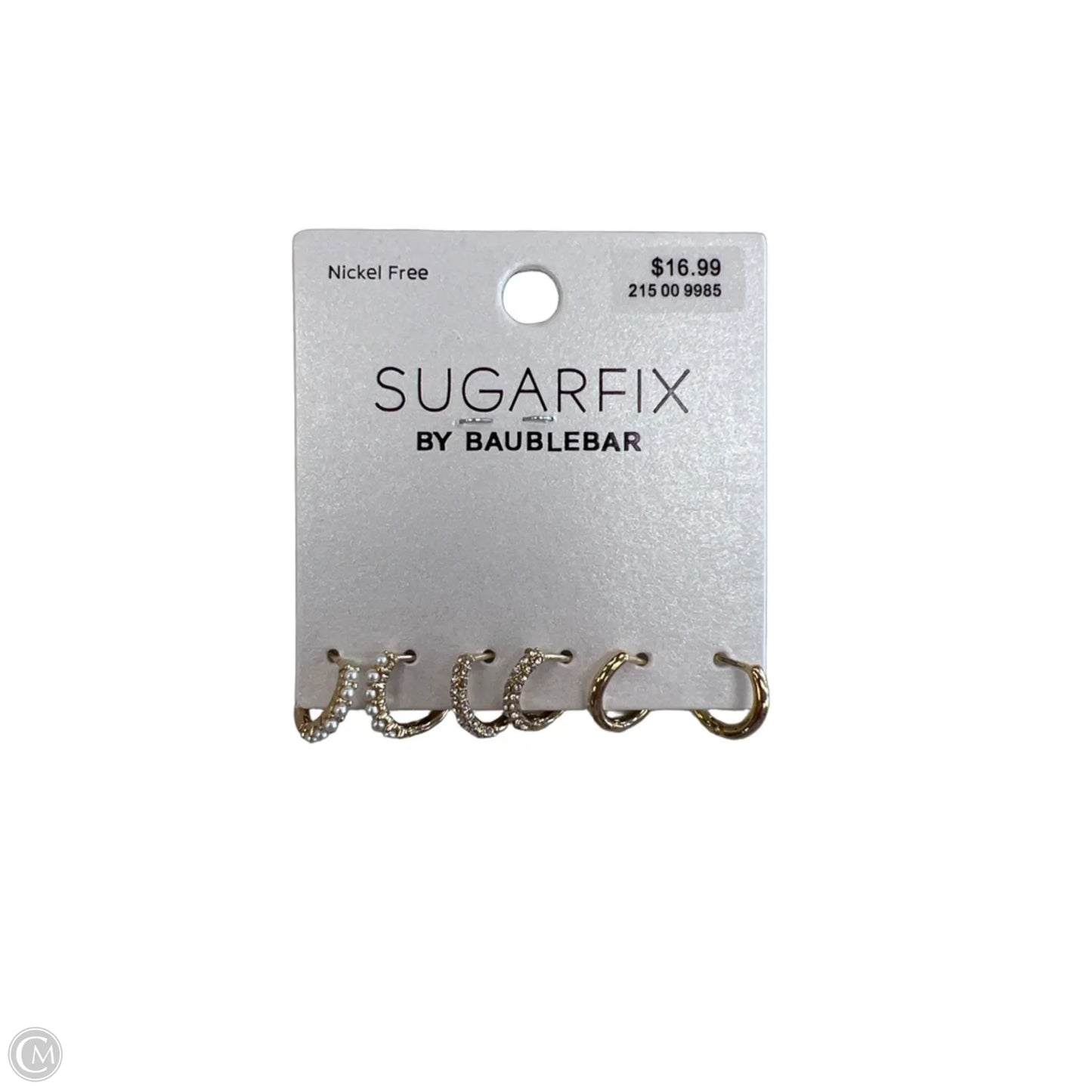 Earrings Hoop By Sugarfix By Baublebar, Size: 03 Piece Set