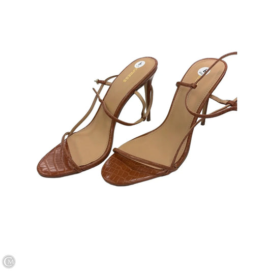 Sandals Heels Stiletto By Express In Brown, Size: 9