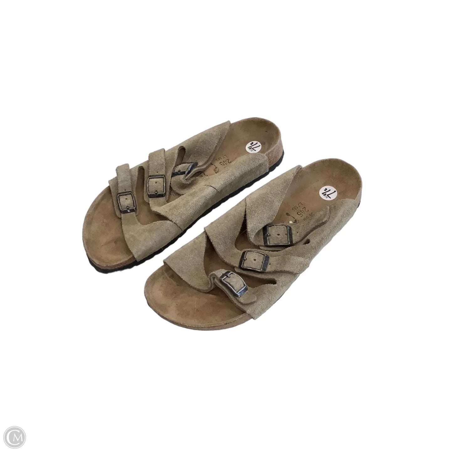 Sandals Flats By Birkenstock In Beige, Size: 7.5