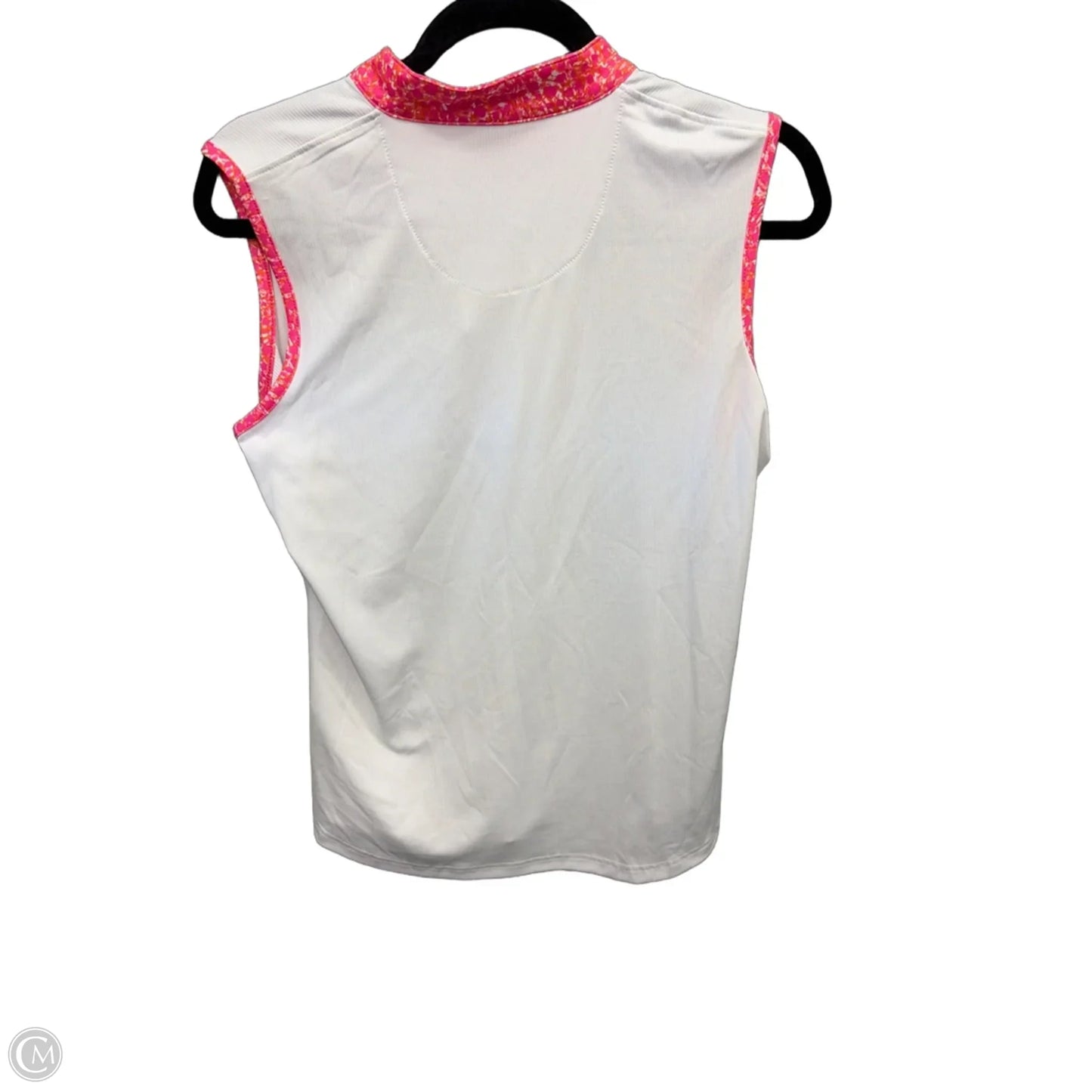 Athletic Tank Top By Pebble Beach In Pink & White, Size: M