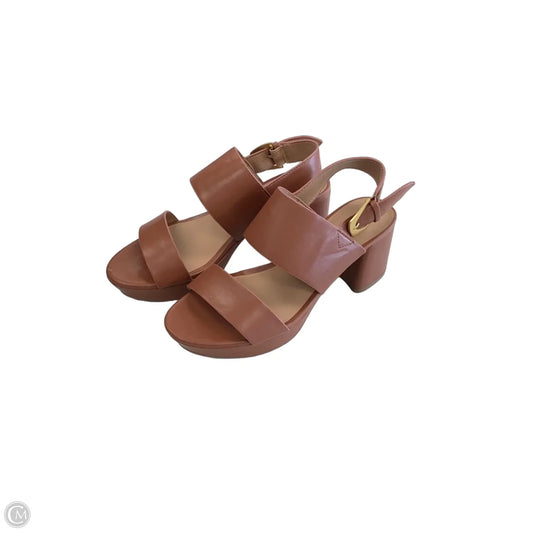 Sandals Heels Block By Aerosoles In Brown, Size: 7.5