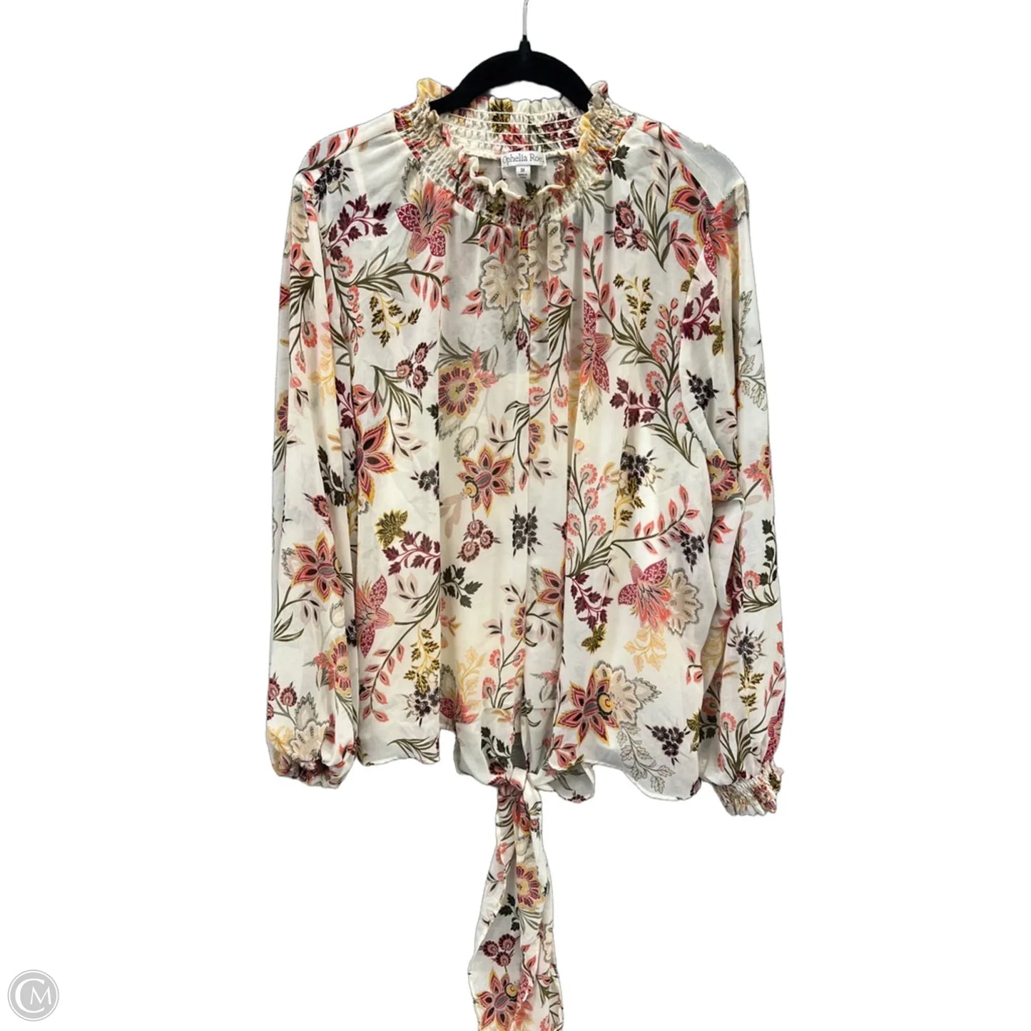 Top Long Sleeve By Ophelia Roe In Floral Print, Size: 3x