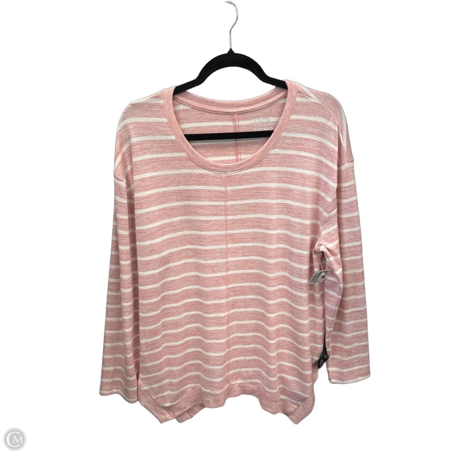 Top Long Sleeve By Time And Tru In Striped Pattern, Size: L