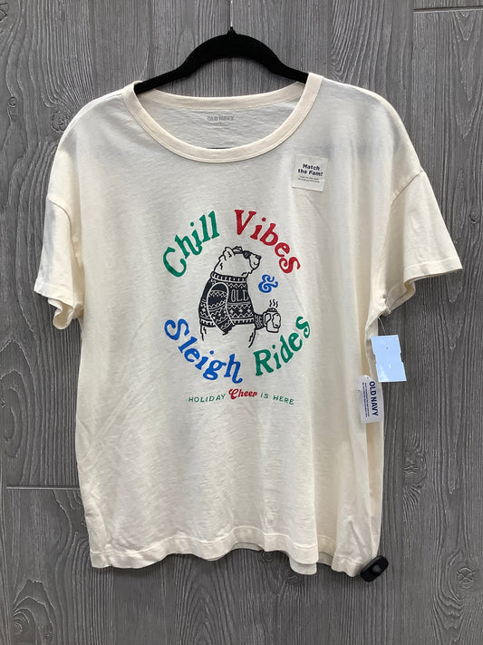 Top Short Sleeve By Old Navy In Cream, Size: L