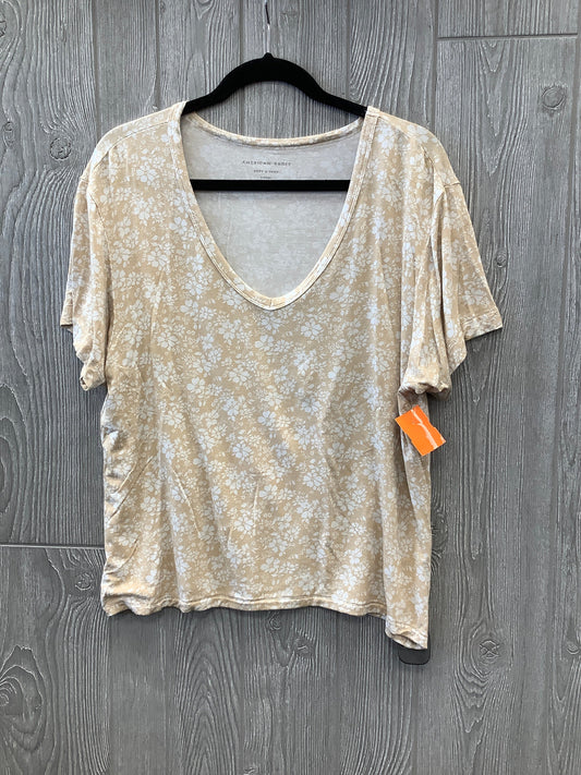 Top Short Sleeve By American Eagle In Beige, Size: S