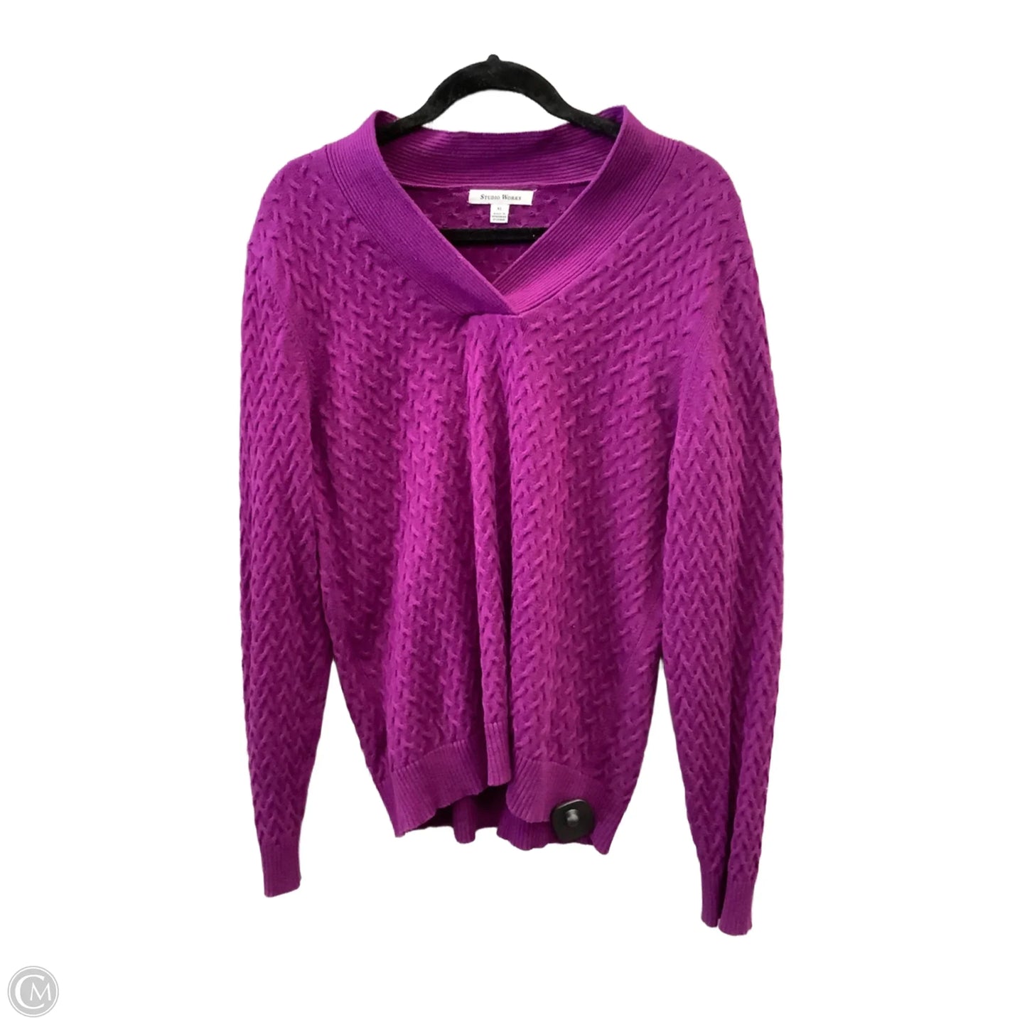 Sweater By Studio Works In Purple, Size: Xl