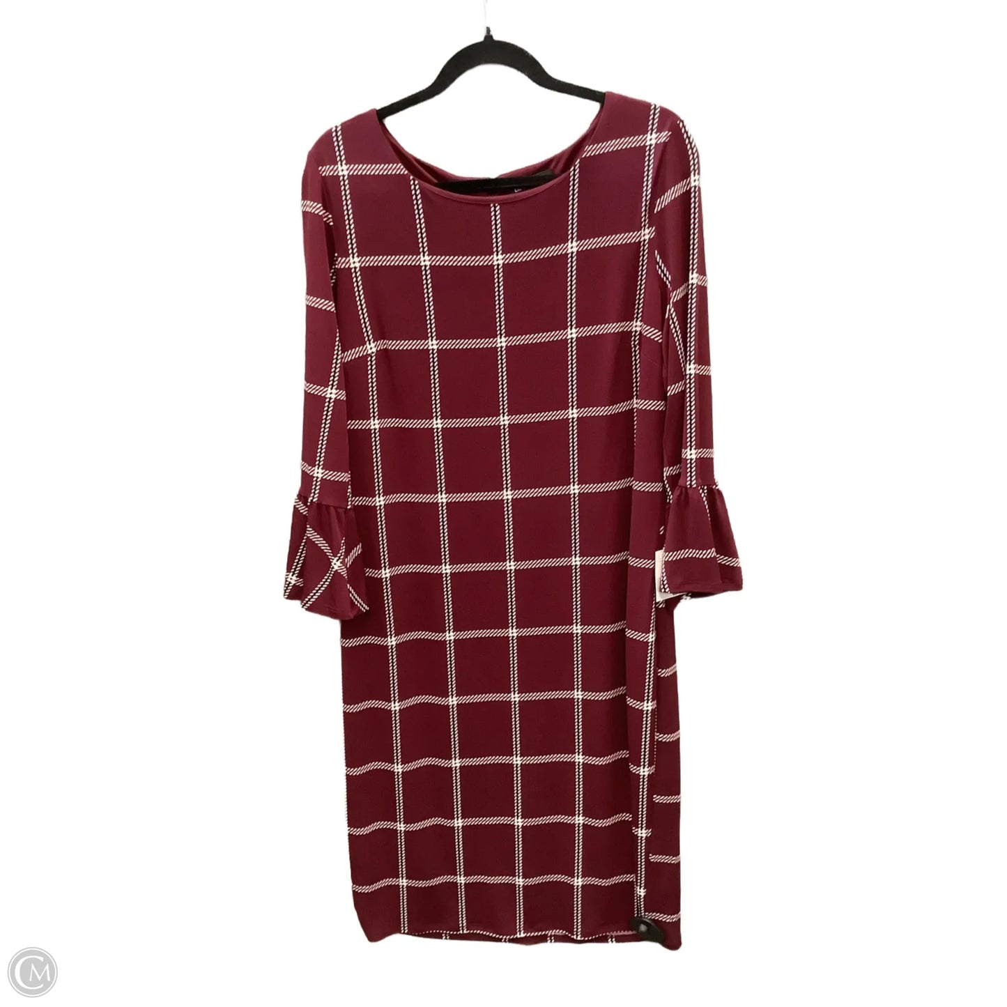 Dress Casual Midi By Liz Claiborne In Maroon, Size: L