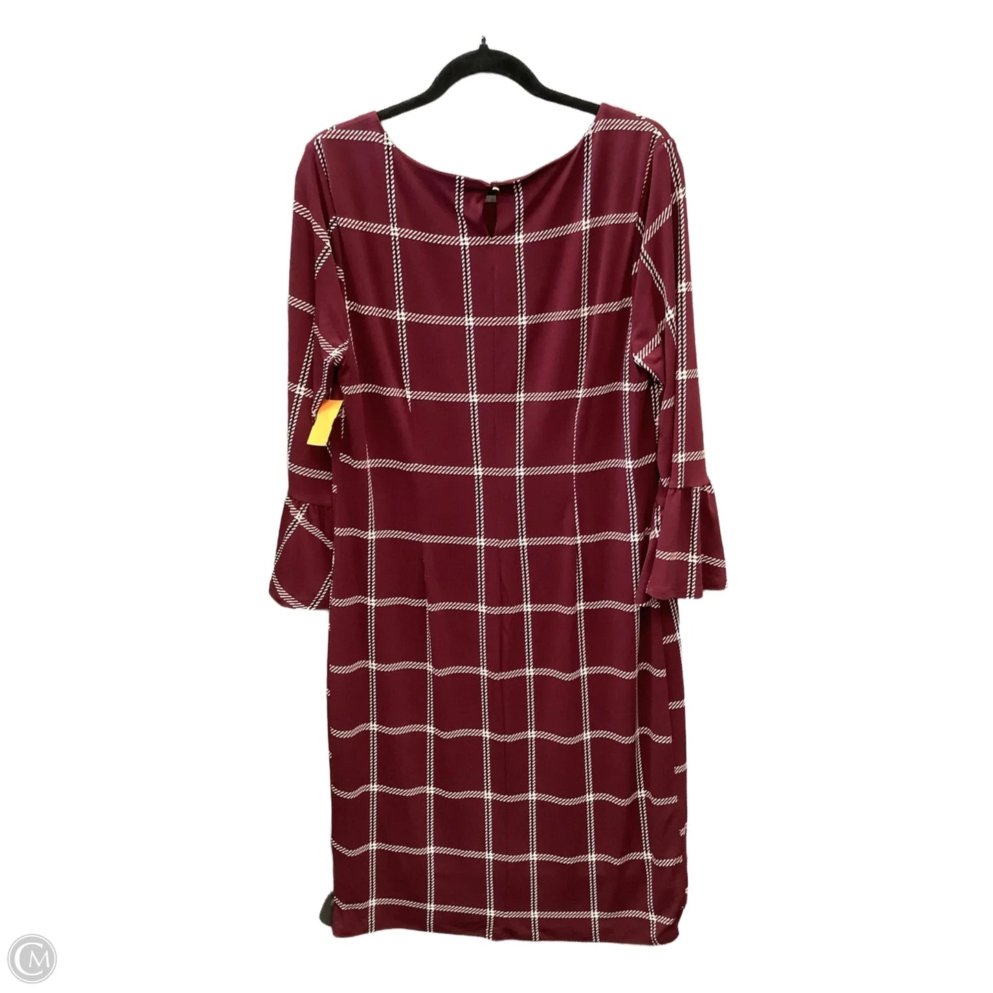 Dress Casual Midi By Liz Claiborne In Maroon, Size: L